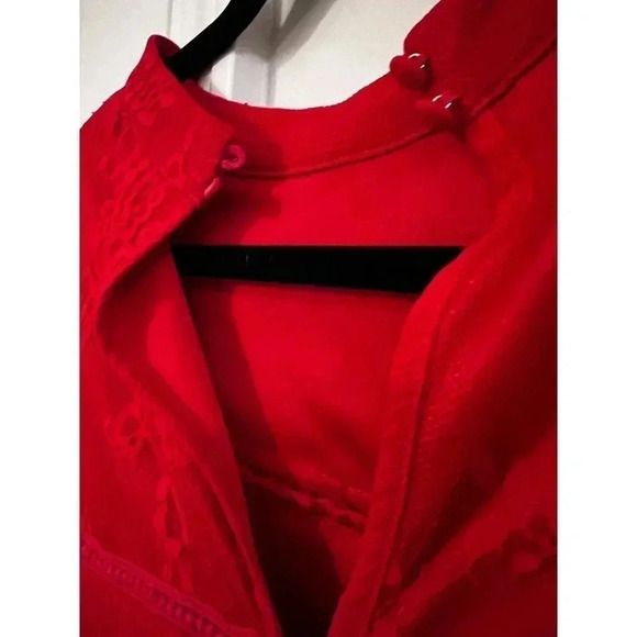 Andree by unit small red lace sleeved dress - Picture 5 of 7